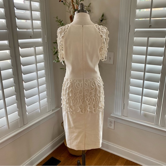 New Lela Rose macramé lace peplum dress size 10 - Picture 7 of 16